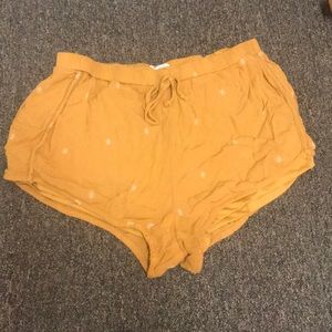 Mustard flowy shorts